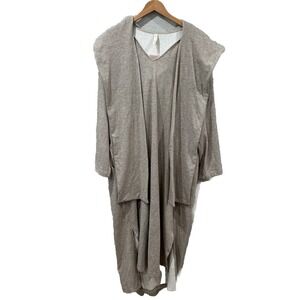 Nap Loungewear Women's Gray Knit Hooded Scarf Pajama Sweatshirt Dress Size Small